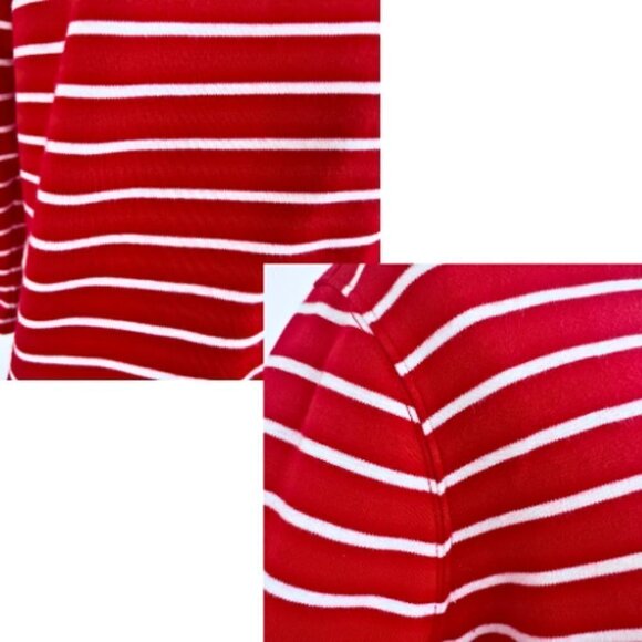 LANDS END Striped Red White Knit Turtleneck Size L - Picture 13 of 15
